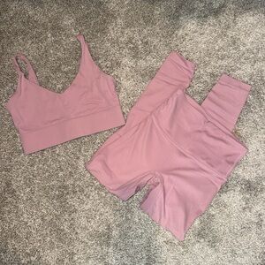 Pink Active Sports Bra & Leggings Set